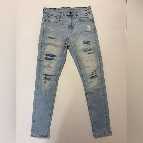 American Eagle Temp Tech Athletic Skinny distressed jeans size 30x32 - Picture 7 of 7